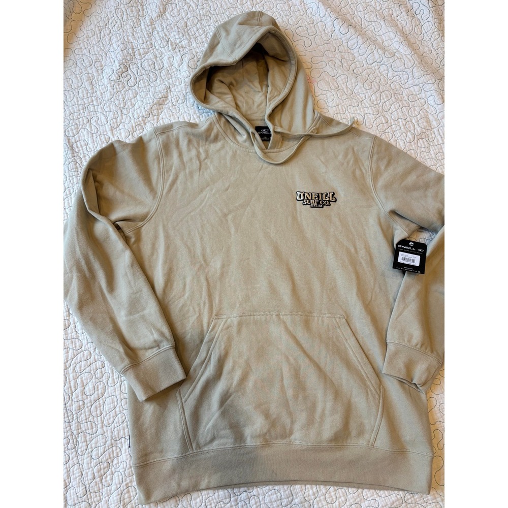 O'Neill Fifty‎ Two Pullover Hoodie Mens Medium Khaki Skull Wave Graphic #277